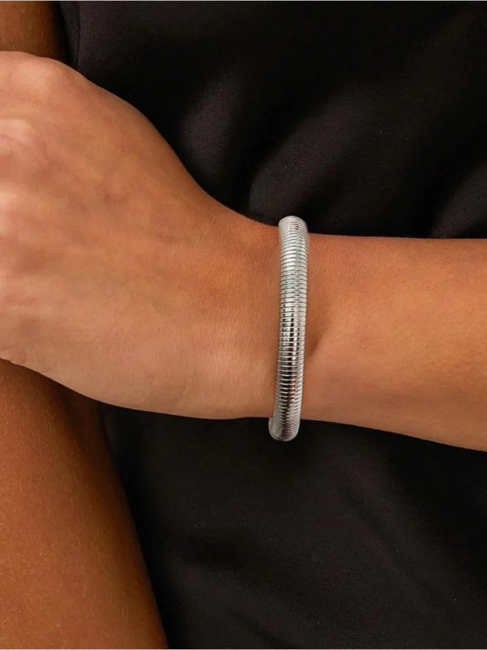 2 Bangle multilayer stretchy for woman Stainless steel.